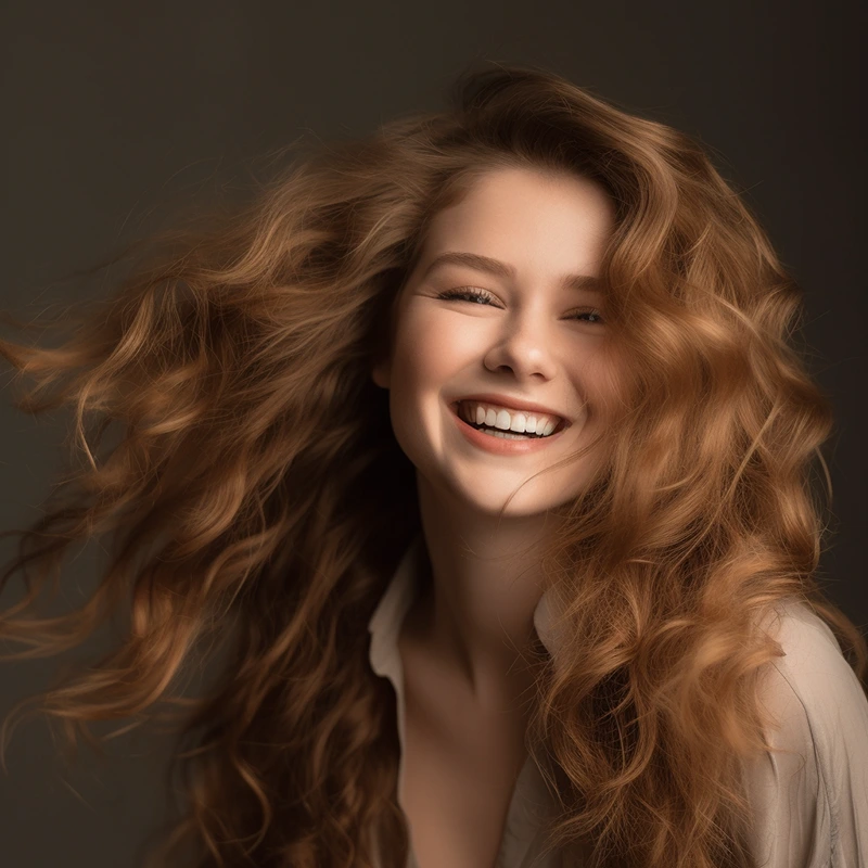 model with wavy hair