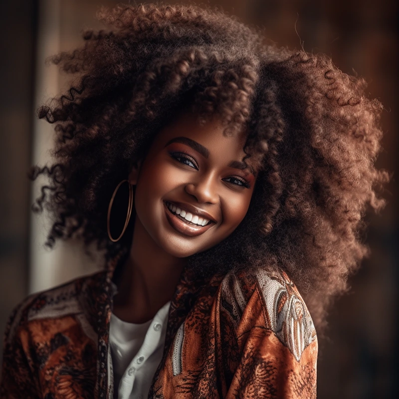 model with kinky hair