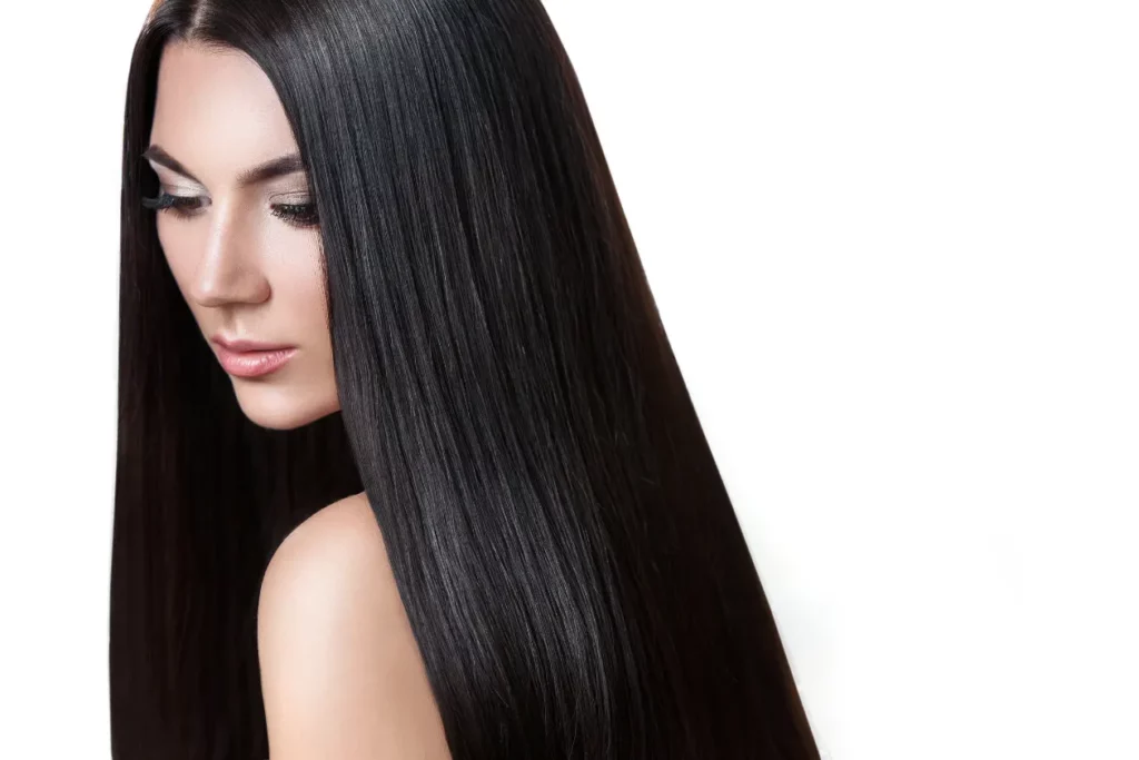 Conditioned smooth shiny straight hair