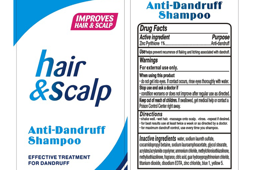 Shampoo label sample