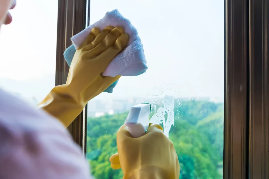 Wiping a window glass